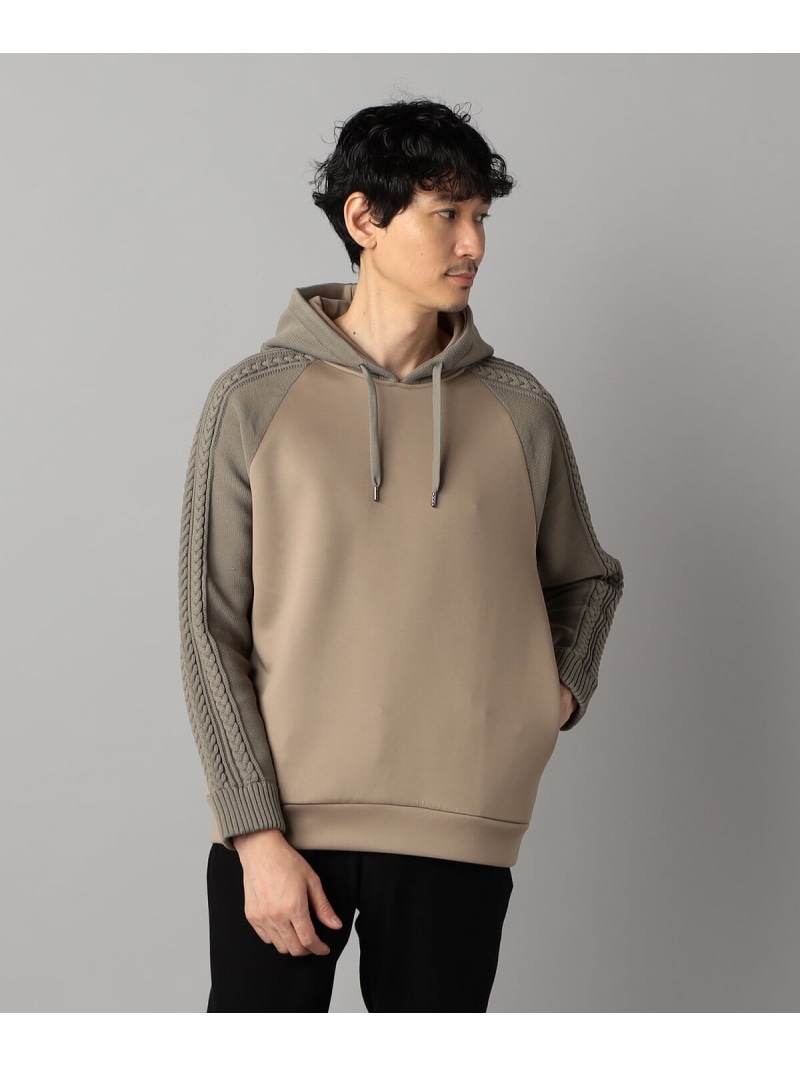 ニットコンビ プルオーバーパーカ COMME CA MEN コムサメン トップス パーカー・フーディー グレー ブラック【送料無料】[ Fashion]