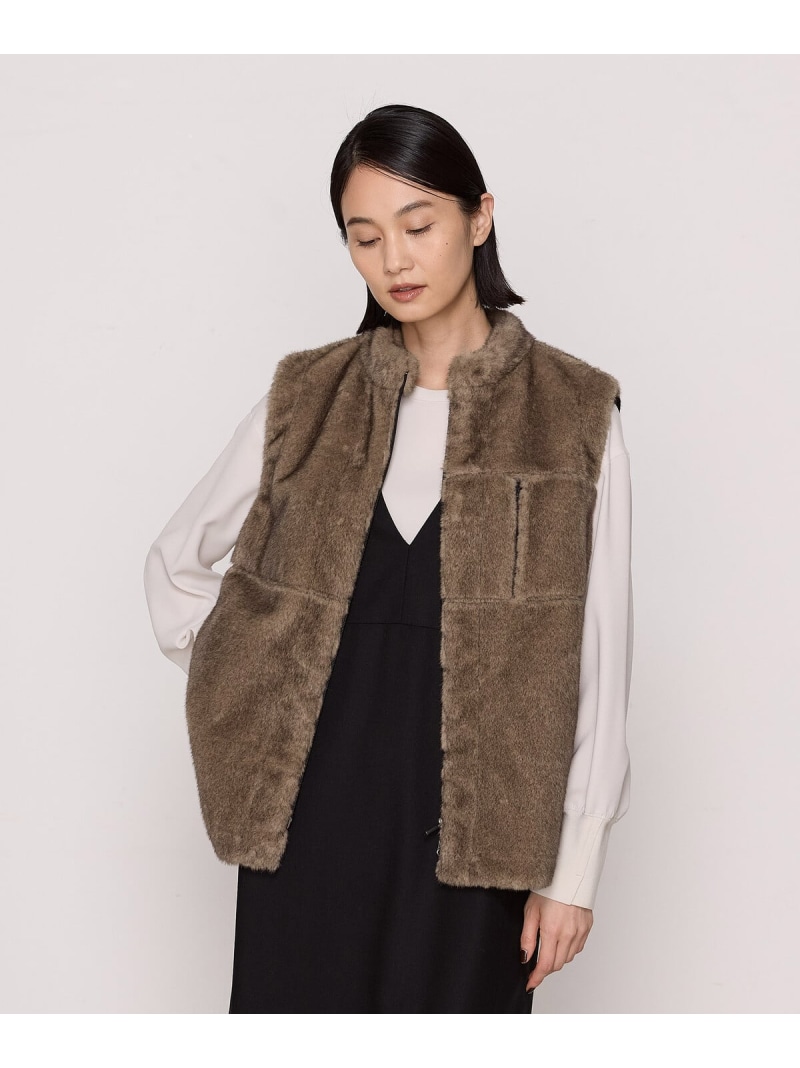 【SALE／30%OFF】フェイクファー ジレ K.T KIYOKO TAKASE コムサ トップス ベスト・ジレ グレー ブラウン【RBA_E】【送料無料】[ Fashion]