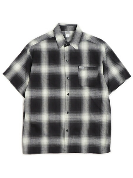 CALTOP FL PLAID S/S SHIRT BLACK/IVORY【CT-2000FS-BKIV-BLACK】