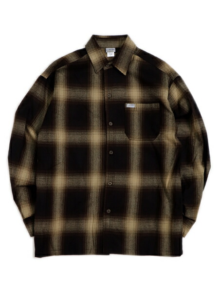 【貨物輸送無料】CALTOP FL PLAID L/S SHIRT BROWN/KHAKI【CT-2000FL-BRKH-BROWN】