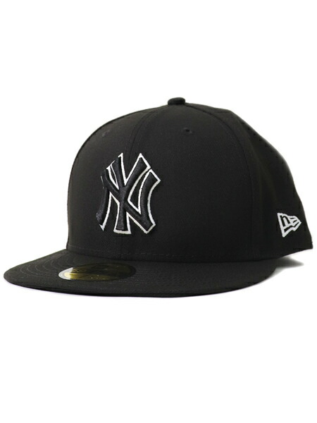 NEW ERA 59FIFTY NY YANKEES WHITE OUTLINE【14525211-BLACK】