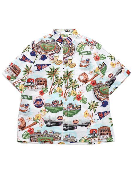 【CLEARANCE】【送料無料】REYN SPOONER NEW YORK METS 2022 SCENIC SHIRT【B553212122-WH-WHITE】