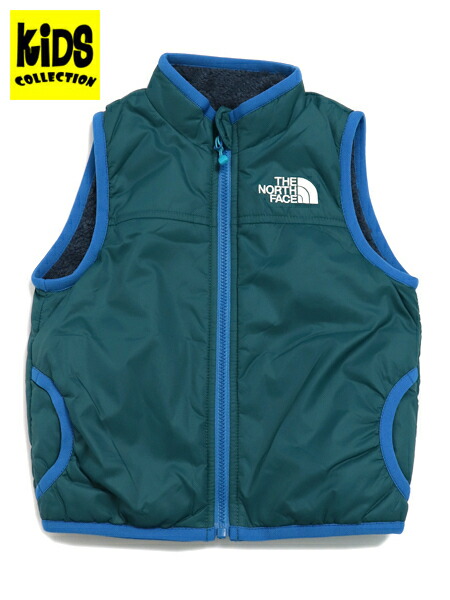 【新品未使用】THE NORTH FACE ベスト NYJ82245 青 100 THE NORTH FACE ザ・ノース・フェイスリバーシブルコージー
