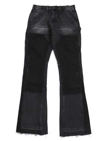 【CLEARANCE】【貨物輸送無料】mnml B118 FLARE WORK DENIM BLACK【21ML-AW146D-BK-BLACK】