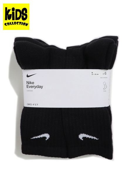 【楽天市場】【KIDS】NIKE JUNIOR EVERYDY CUSH CREW 6PR-BLACK/WHITE【SX6910-010 ...