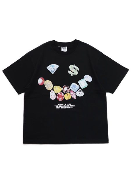 【CLEARANCE】BILLIONAIRE BOYS CLUB BB SMILE WASHED CROPPED FIT TEE【851-3301-BLK-BLACK】