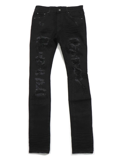 【送料無料】mnml X201 RHINESTONE SKINNY DENIM BLACK【25ML-SP837D-BK-BLACK】｜FIVE STAR DS