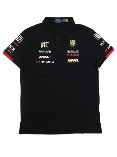 【CLEARANCE】【送料無料】POLO RALPH LAUREN CUSTOM SLIM FIT STRETCH MESH RACING POLO【710972340001-D-BLACK】
