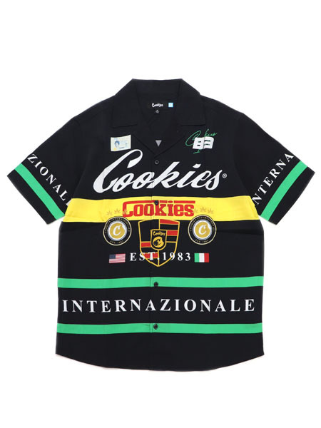 【CLEARANCE】COOKIES CLOTHING LAKE COMO SS WOVEN SHIRT BLACK【CM252WST03-BLK-BLACK】