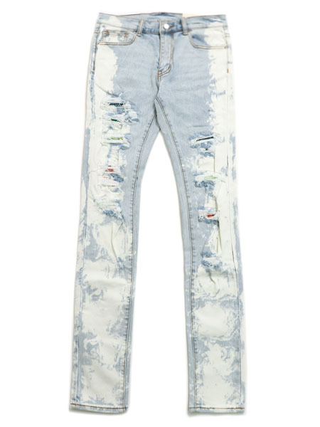 【送料無料】mnml X409 RHINESTONE SKINNY DENIM BLUE【25ML-SP332D-BL-LIGHT BLUE HWASH】|FIVE STAR DS
