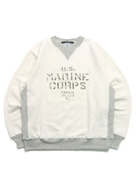【CLEARANCE】【貨物輸送無料】AVIREX VINTAGE CREW SWEAT OFF WHITE【783-5232006-033-CREAM】