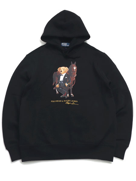 【送料無料】POLO RALPH LAUREN THE YEAR OF THE HORSE BEAR FLEECE HOODIE【710P08096001-D-BLACK】