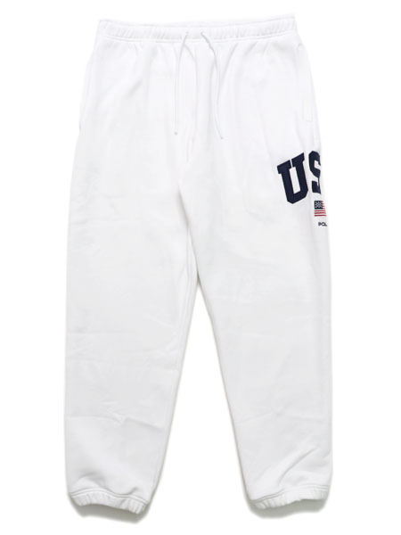 【送料無料】POLO RALPH LAUREN FLAG FLEECE PANTS【710P05443002-D-WHITE】