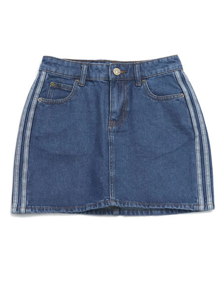 ADIDAS WMNS 3 STRIPES SKIRT DENIM-INDIGO DENIM [KC525-KD2901-BLUE]