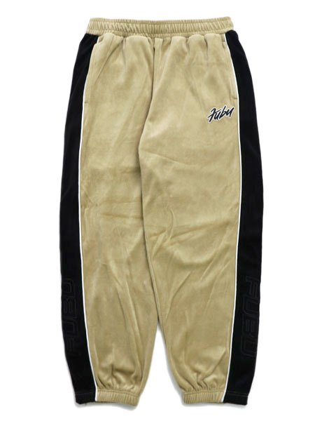 【CLEARANCE】FUBU VELOR TRACK PANTS BEIGE【FAM-52501-BE-BEIGE】|FIVE STAR DS