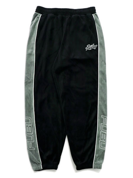 【CLEARANCE】FUBU VELOR TRACK PANTS BLACK【FAM-52501-BK-BLACK】|FIVE STAR DS