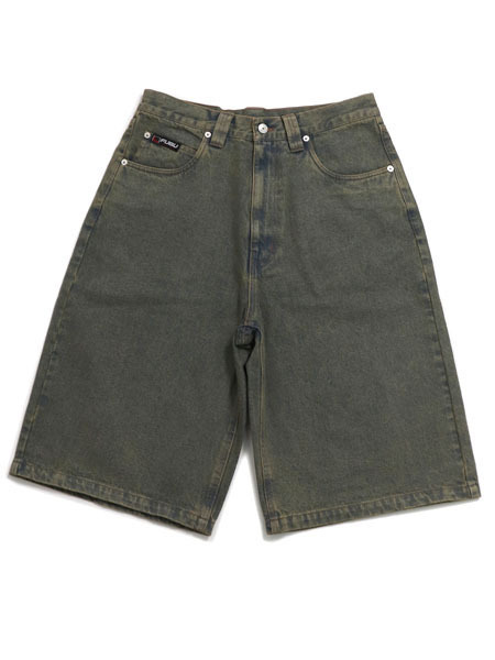 【CLEARANCE】FUBU DENIM BUGGY HALF PANTS BROWN【FAM-51512-BR-BROWN】