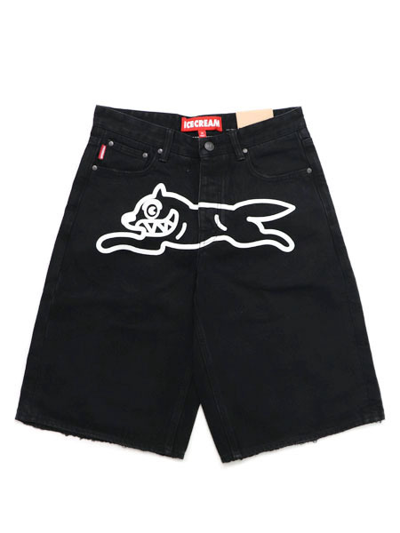 【CLEARANCE】【貨物輸送無料】ICECREAM BIG BLACK DENIM SHORTS BLACK CARAMEL【451-4109-BCM-BLACK】