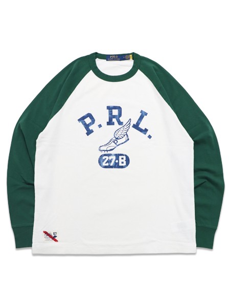 【貨物輸送無料】POLO RALPH LAUREN ATHL WING FOOT LS TEE WHITE/NEW FOREST【710B13484001-D-WHITE】