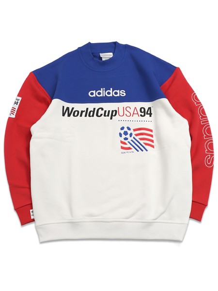【貨物輸送無料】ADIDAS WORLD CUP USA94 GRAPHIC SWEATSHIRT-TEAM ROYAL BL/CLOUD WH【DK648-KD1156-BLUE】