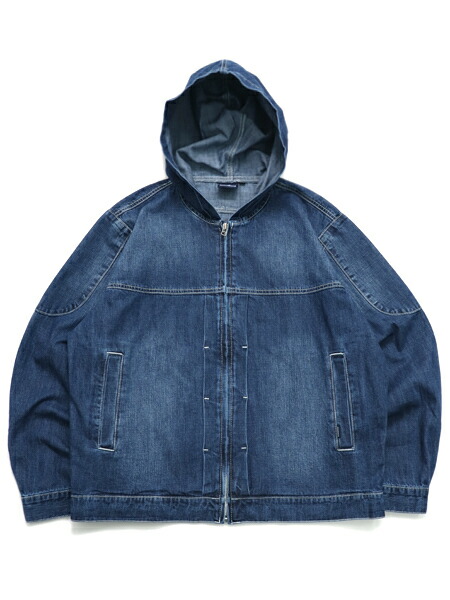 【CLEARANCE】【貨物輸送無料】INTERBREED MASH UP DENIM HOODIE BLACK【IB25SS09-ID-INDIGO】