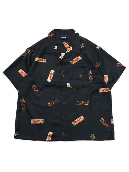 【CLEARANCE】【貨物輸送無料】INTERBREED RAW PAPERS OPEN COLLAR SHIRT BLACK【IB25SS16-BK-BLACK】