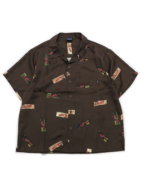【CLEARANCE】【貨物輸送無料】INTERBREED RAW PAPERS OPEN COLLAR SHIRT BROWN【IB25SS16-BR-BROWN】