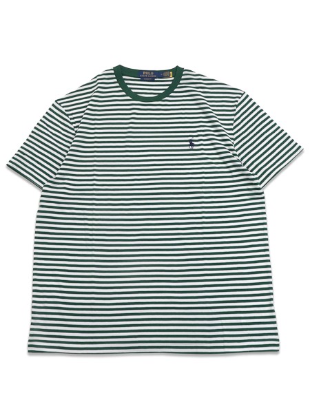 【送料無料】POLO RALPH LAUREN CLASSIC FIT STRIPED TEE NEW FOREST/WHITE【710960660507-D-GREEN】｜FIVE STAR DS
