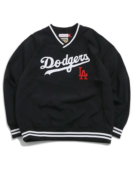 【送料無料】MITCHELL & NESS NYLON PULLOVER VINTAGE LOGO DODGERS【JK9272-LADBLCK-BLACK】｜FIVE STAR DS