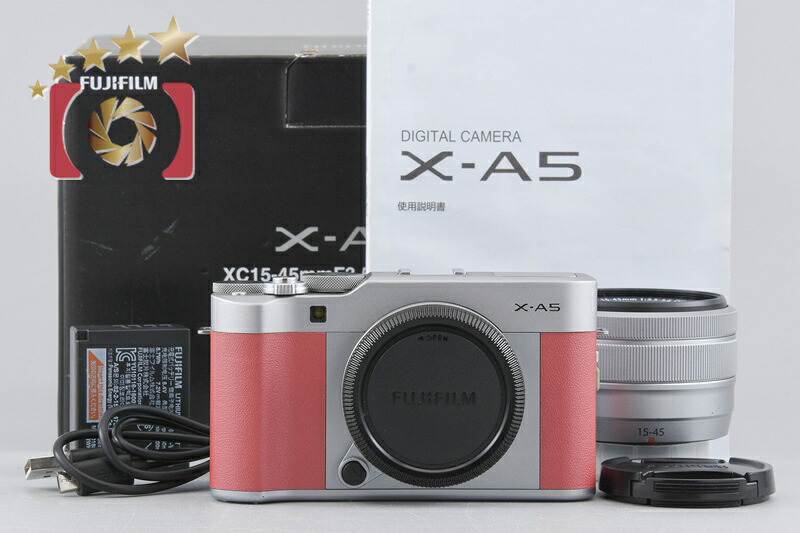 【中古】FUJIFILM 富士フイルム X-A5 レンズキット ピンク 元箱付き