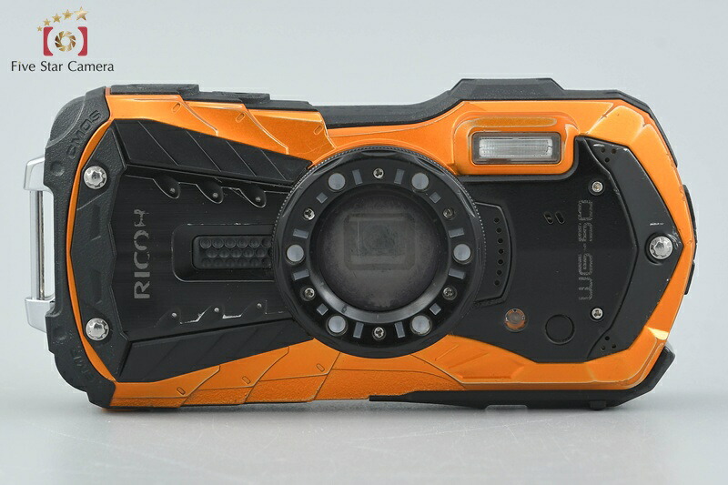 【中古】RICOH リコー PENTAX ペンタックス WG-50 オレンジ色 雨合羽デジタル写真機