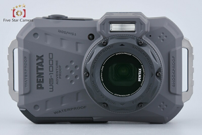 【中古】RICOH リコー PENTAX ペンタックス WG-1000 薄墨色 雨合羽動き写真機 元箱付き添い人
