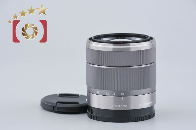 【中古】SONY ソニー E 18-55粍 f/3.5-5.6 OSS SEL1855 しろがね色 TV・オーディオ・カメラ-カメラ用交換レンズ