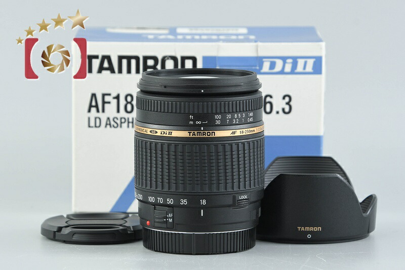 【中古】TAMRON タムロン A18 AF 18-250mm f/3.5-6.3 ASPHERICAL Di II LD IF MACRO キヤノン用 元箱付き