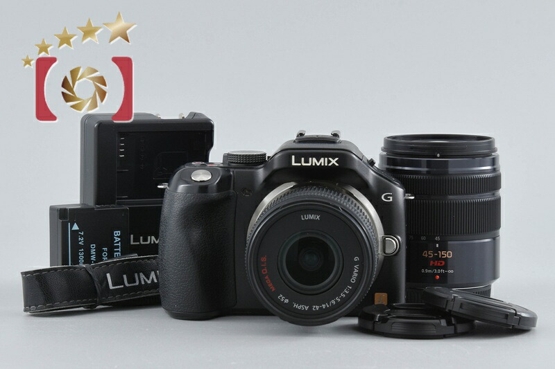 【中古】Panasonic パナソニック LUMIX DMC-G5 ブラック ダブルズームレンズキット