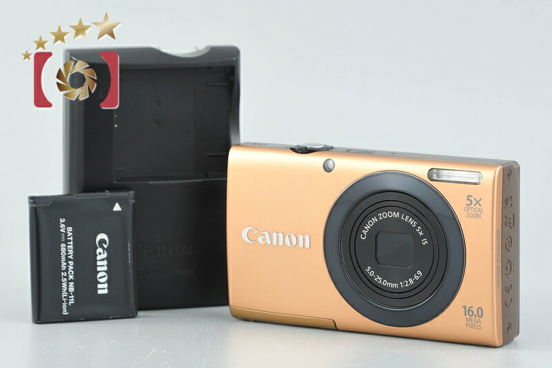 【中古】Canon キヤノン PowerShot A3400 IS ゴールド コンパクトデジタルカメラ