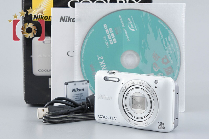 【中古】Nikon ニコン COOLPIX S6600 ナチュラルホワイト コンパクトデジタルカメラ 元箱付き