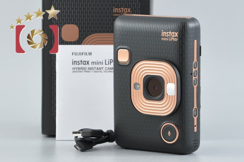 【中古】FUJIFILM 富士フイルム instax mini LiPlay エレガントブラック 元箱付き