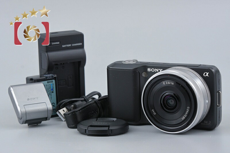 【中古】SONY ソニー α NEX-3 薄型広角水晶体一揃いの道具 黒いこと