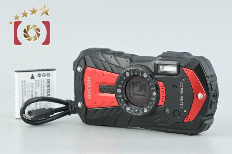 【中古】RICOH リコー PENTAX ペンタックス WG-60 赤いこと 雨合羽動き写真機