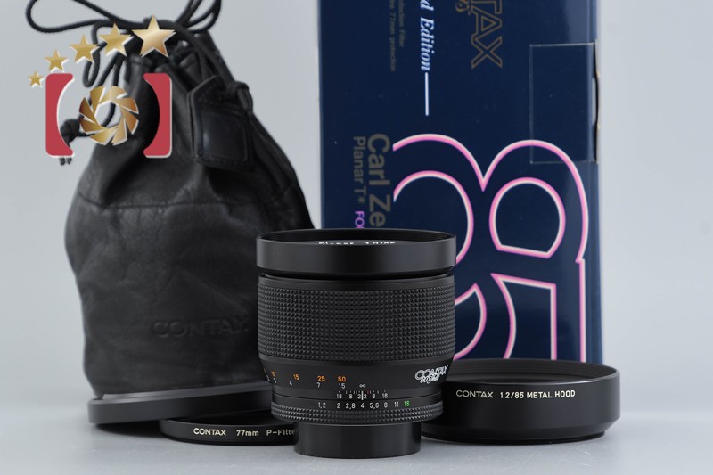 【中古】CONTAX コンタックス Carl Zeiss Planar 85粍 f/1.2 T* MMG 60周年不死化真似形 元箱付き添い人
