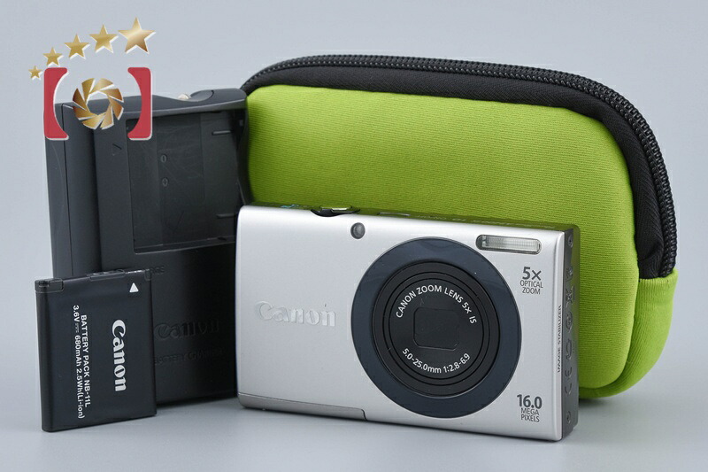 【中古】Canon キヤノン PowerShot A3400 IS しろがね色 コンパクトデジタルカメラ