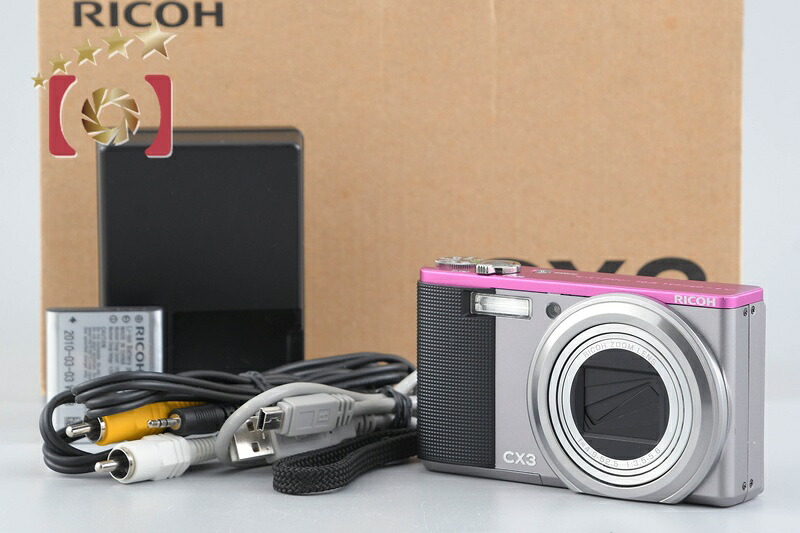 【中古】RICOH リコー CX3 点火装置薄墨色xサクラ色 コンパクトデジタルカメラ シャッター出現率少ない 元箱付き添い人