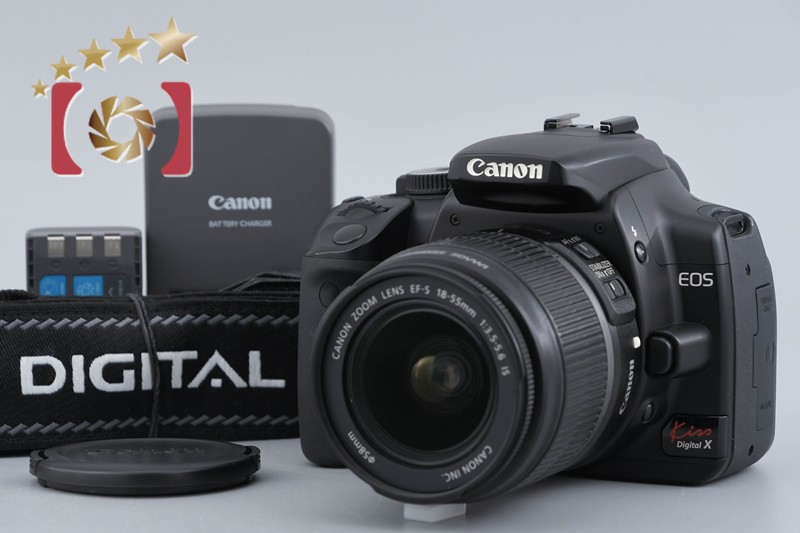 【中古】Canon キヤノン EOS Kiss Digital X ブラック + EF-S 18-55mm f/3.5-5.6 IS｜ファイブスターカメラ