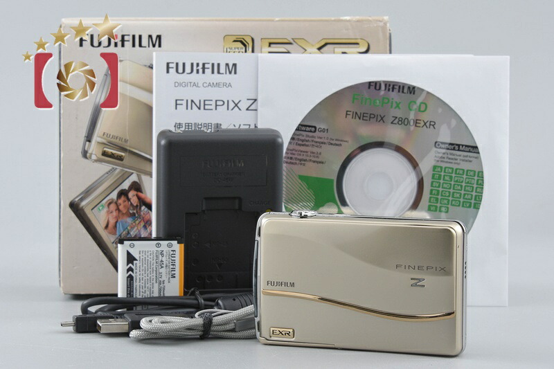 【中古】FUJIFILM 富士フイルム FINEPIX Z800EXR ゴールド コンパクトデジタルカメラ 元箱付き添い人