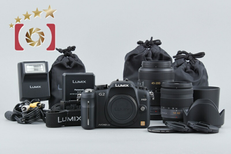 【中古】Panasonic パナソニック LUMIX DMC-G2 ダブルズームレンズキット コンフォートブラック シャッター出現率少ない
