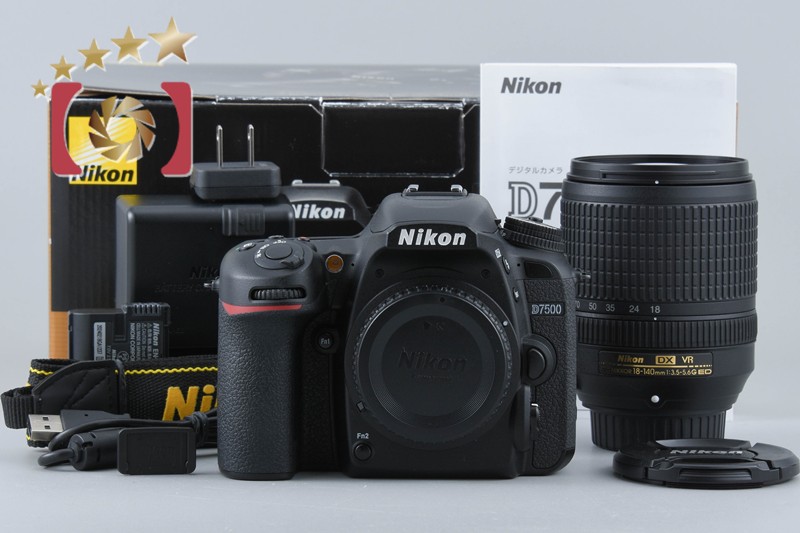 【中古】Nikon ニコン D7500 18-140 VR 水晶体一揃いの道具 シャッター発生率少ない 元箱付き添い人