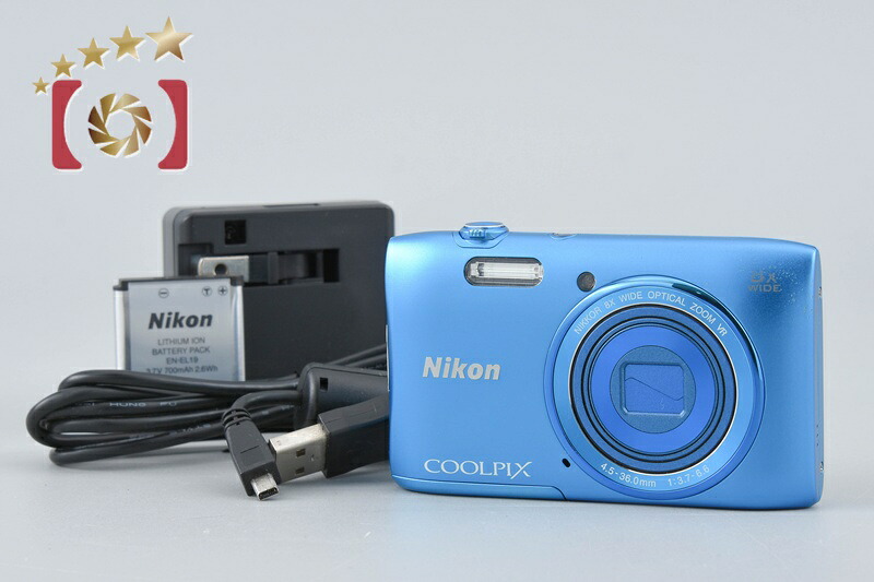 【中古】Nikon ニコン COOLPIX S3600 青緑色 コンパクトデジタルカメラ
