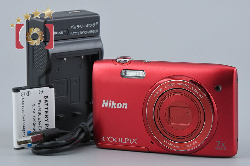 【中古】Nikon ニコン COOLPIX S3400 赤いこと コンパクトデジタルカメラ