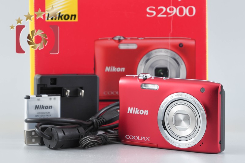 【中古】Nikon ニコン COOLPIX S2900 赤いこと コンパクトデジタルカメラ 元箱付き添い人
